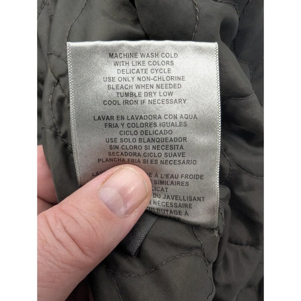 Levis Jacket Mens Large Green Hooded Quilted Canvas Parka Zip Pockets Lined - Picture 13 of 13